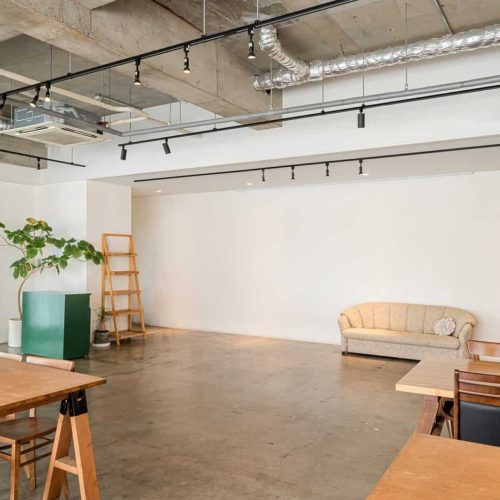 Interior of event space and cafe